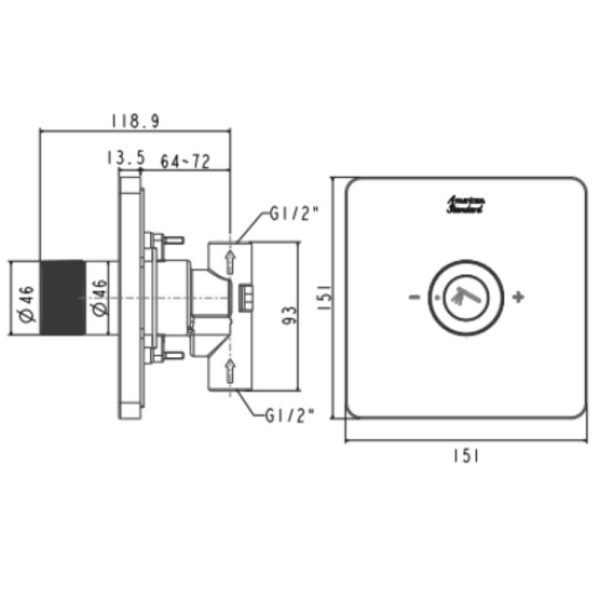 Bản vẽ kỹ thuật Nút điều chỉnh cho tay sen EasySet American Standard FFAS0925WS