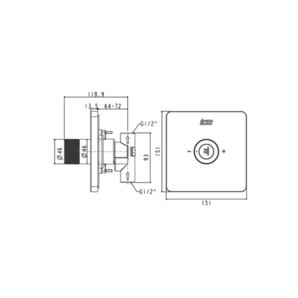 Nút điều chỉnh vòi sen âm tường American Standard FFAS0927CS