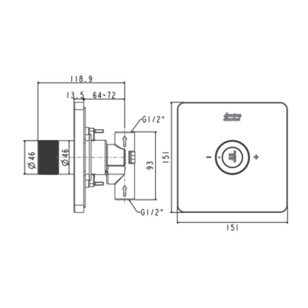 Nút điều chỉnh vòi sen âm tường American Standard FFAS0927HG