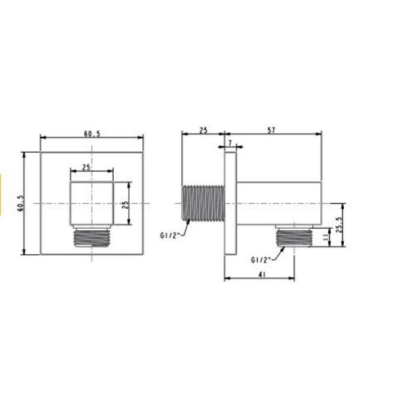 Bản vẽ Co nối vuông EasySET American Standard FFAS9142WS