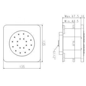 Bản vẽ Đầu sen âm tường EasySET American Standard FFASS054WS