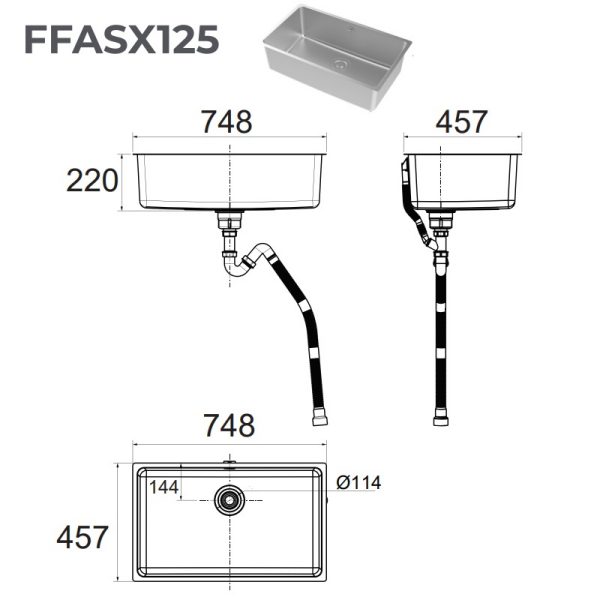 Chậu rửa chén đơn American Standard FFASX125