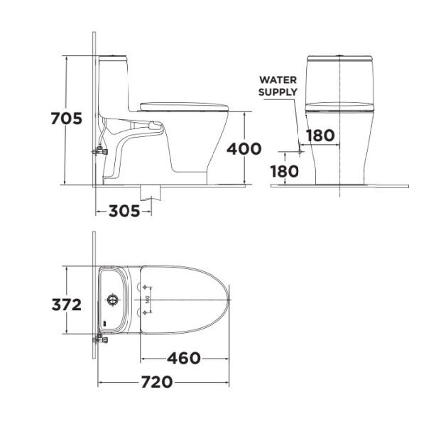 Bồn cầu nắp điện tử American Standard VF-1863PR