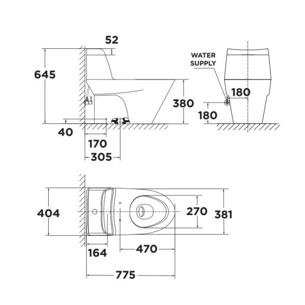 Bồn cầu nắp rửa cơ American Standard VF-2010S