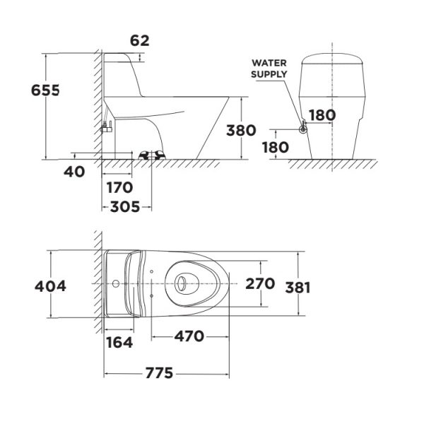 Bồn cầu nắp điện tử American Standard VF-2011PL