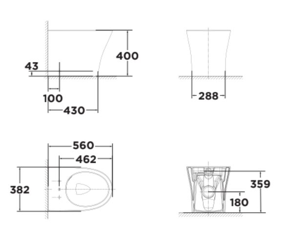 Bồn cầu treo tường American Standard VF-2141P