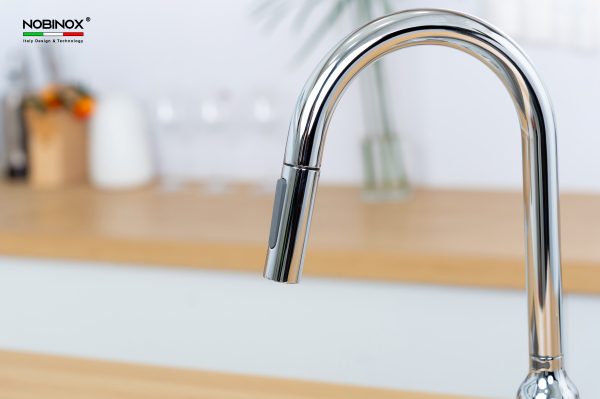 Vòi rửa chén NOBINOX AQUA NX660 dây rút nóng lạnh