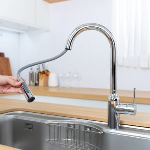 Vòi rửa chén NOBINOX AQUA NX660 dây rút nóng lạnh