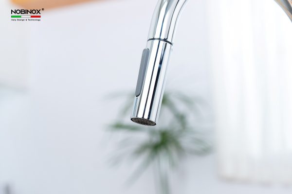 Vòi rửa chén NOBINOX AQUA NX660 dây rút nóng lạnh