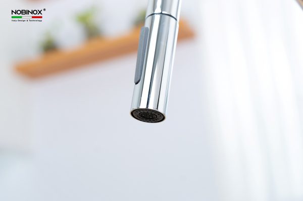 Vòi rửa chén NOBINOX AQUA NX660 dây rút nóng lạnh