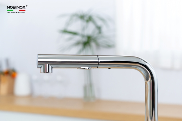 Vòi rửa chén NOBINOX BIANCO NX600 dây rút nóng lạnh