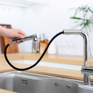 Vòi rửa chén NOBINOX BIANCO NX600 dây rút nóng lạnh