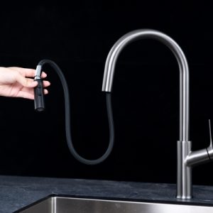 Vòi rửa chén NOBINOX FORTE NX887 dây rút nóng lạnh