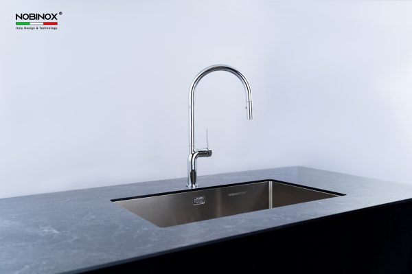 Vòi rửa chén NOBINOX TIGO NX830 dây rút nóng lạnh