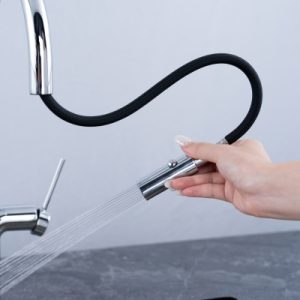 Vòi rửa chén NOBINOX TIGO NX830 dây rút nóng lạnh