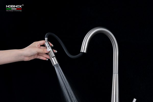 Vòi rửa chén NOBINOX WINTO NX501 dây rút nóng lạnh