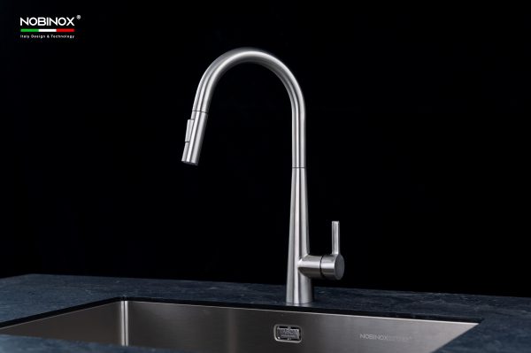 Vòi rửa chén NOBINOX WINTO NX501 dây rút nóng lạnh