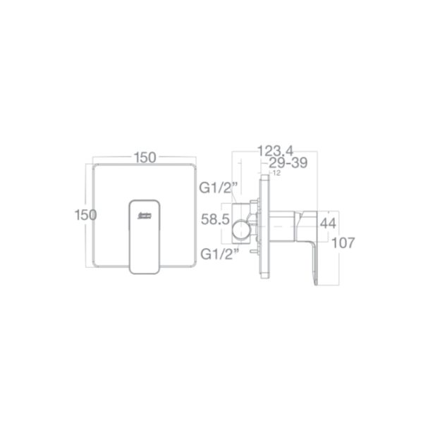 Van điều chỉnh vòi sen âm tường American Standard WF-1322CS