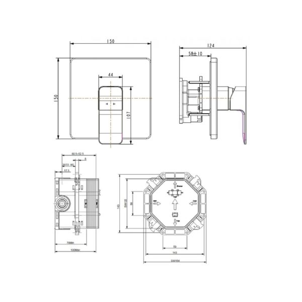 Vòi sen âm tường American Standard WF-1326MB