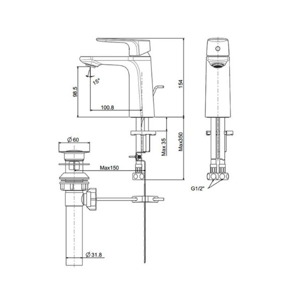 Vòi lavabo American Standard WF-1701HG nóng lạnh