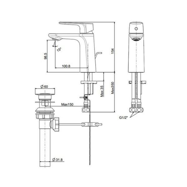 Vòi lavabo American Standard WF-1701WS nóng lạnh