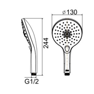 Bản vẽ kỹ thuật Tay sen tắm American Standard WF-9H11WS
