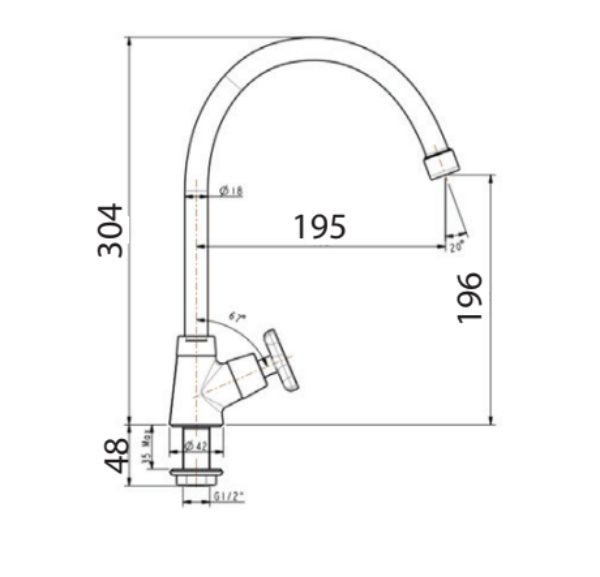 Vòi bếp lạnh American Standard WF-T706