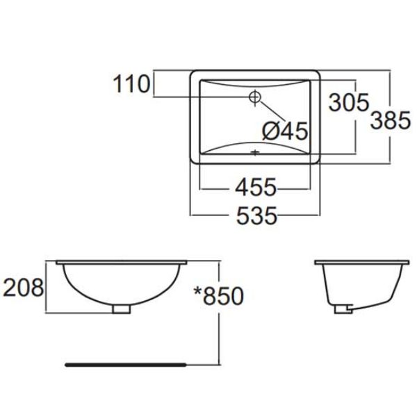 Chậu lavabo âm bàn American Standard WP-0488