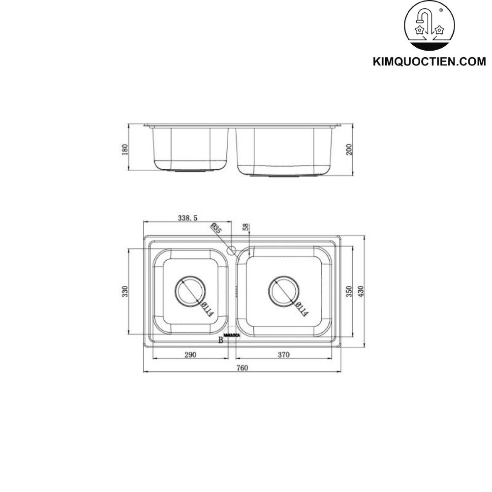 Chậu rửa bát Malloca MS 2076EP