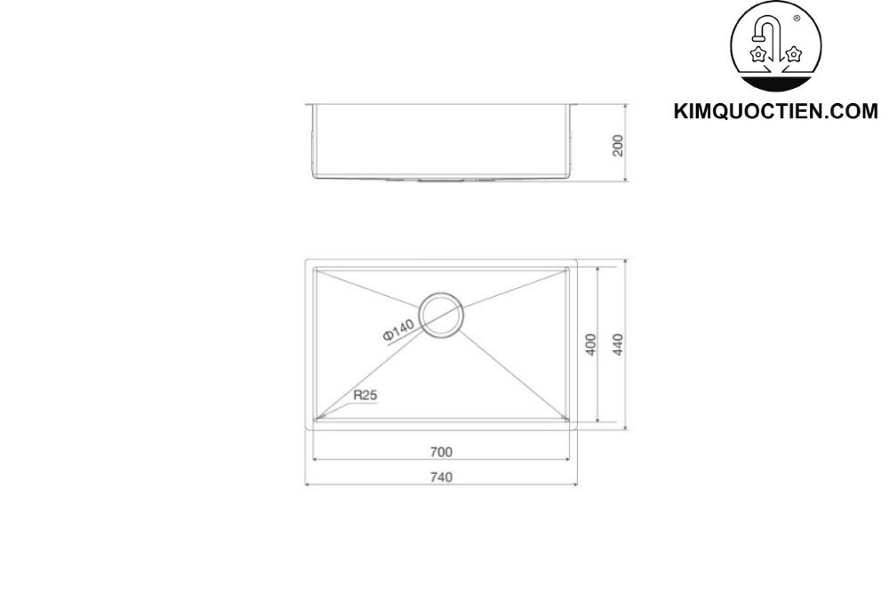 Chậu inox Malloca MS 6074