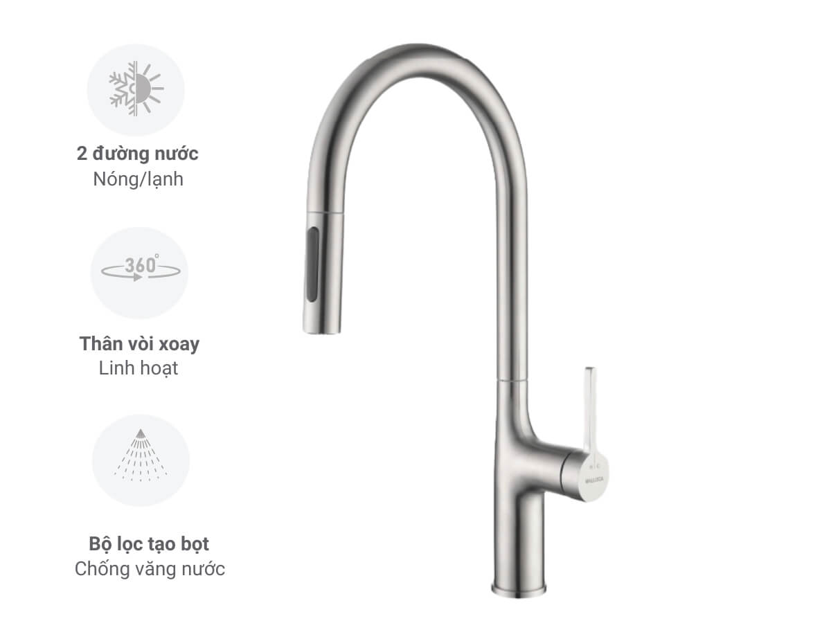 Vòi rửa chén MALLOCA K1726-SS