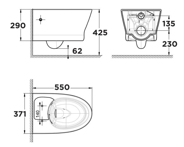 Bồn cầu treo tường American Standard WP-2265